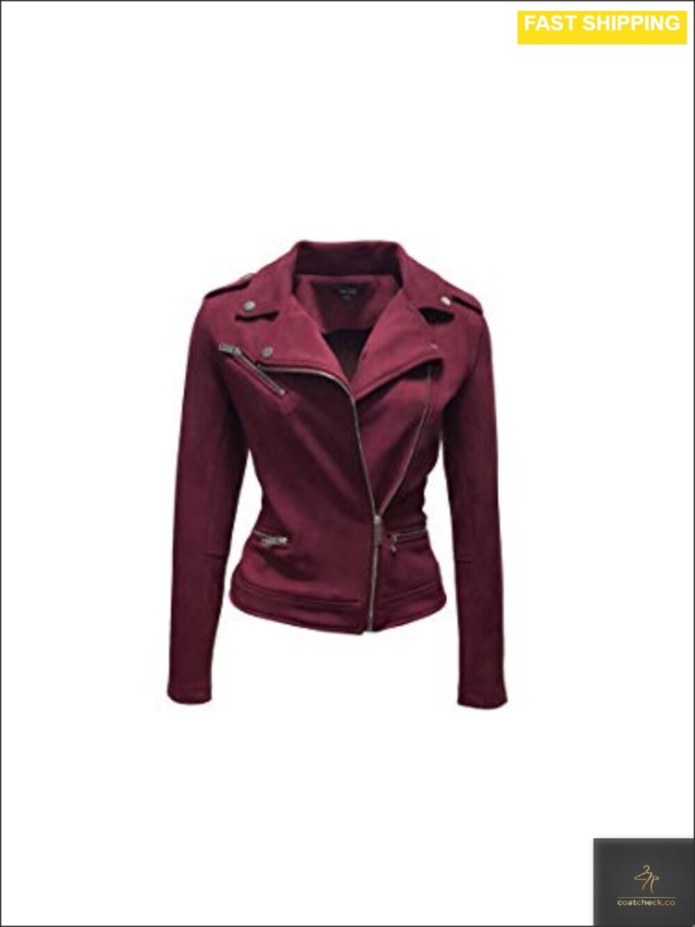 Faux Suede Jacket Long Sleeve Zip Up Snap Notch Collar Casual Outwear